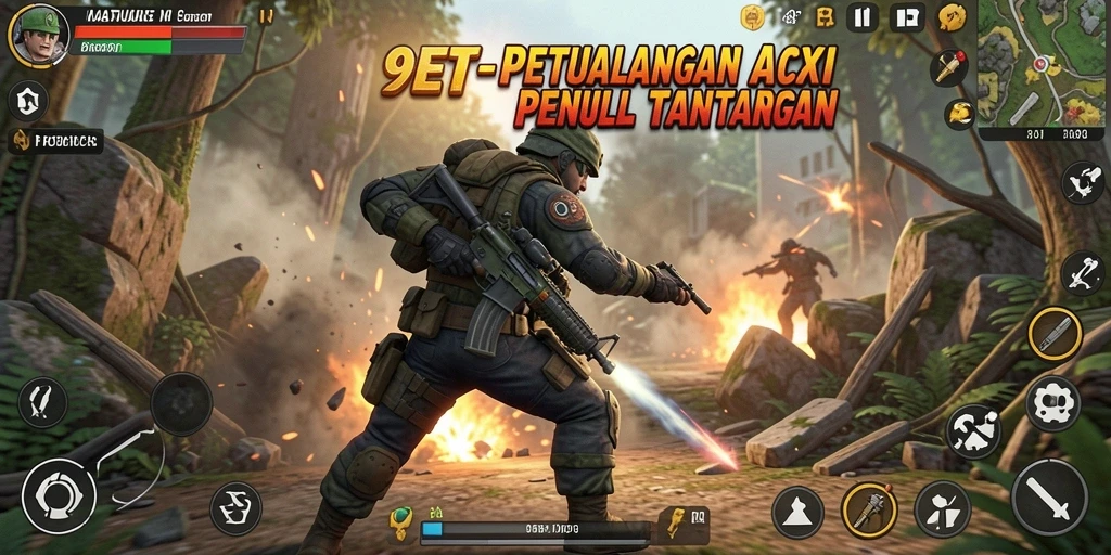Tampilan seru gameplay <strong>9ET</strong> saat menghadapi musuh di arena aksi.