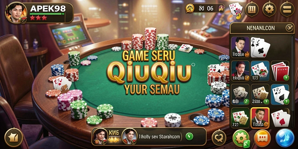 Tampilan gameplay seru APEK88 dalam permainan QiuQiu.