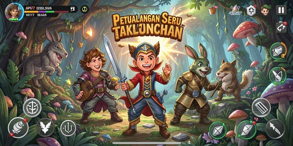 Tampilan gameplay seru dalam dunia petualangan API77.