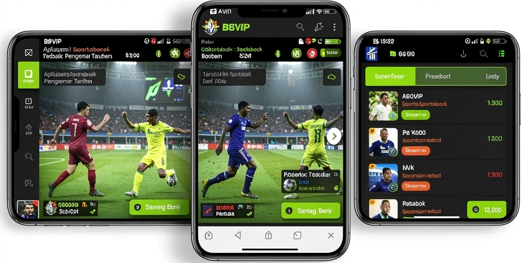 Screenshot B8VIP menampilkan antarmuka taruhan olahraga yang menarik.