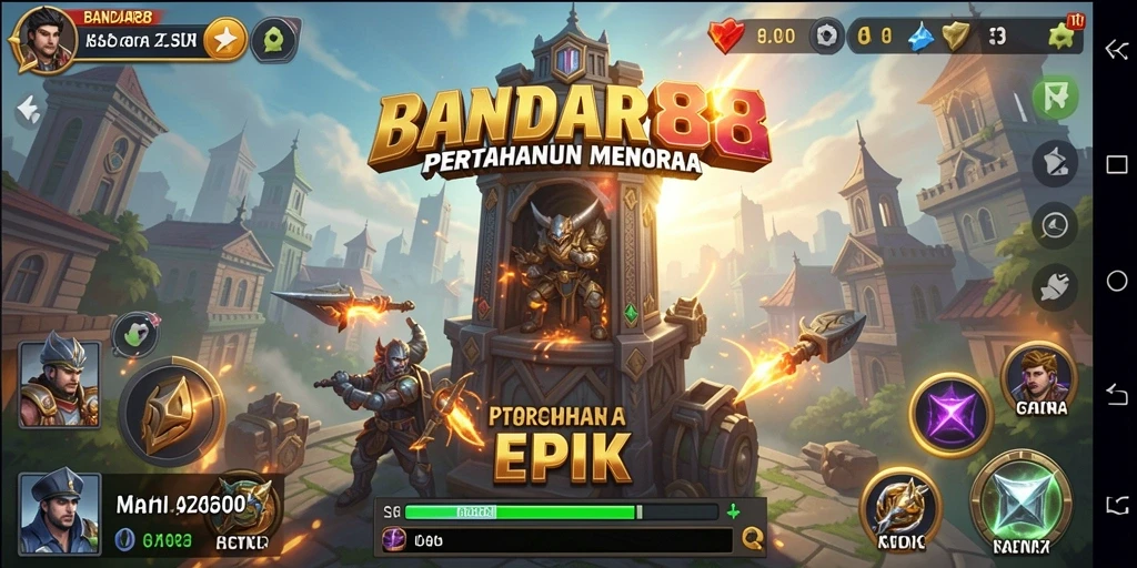Screeenshot BANDAR88 menunjukkan aksi menara yang mendebarkan di battlefield.