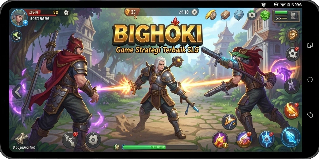 Tampilan gameplay BIGHOKI yang menarik dan mendebarkan dalam mode SLG.