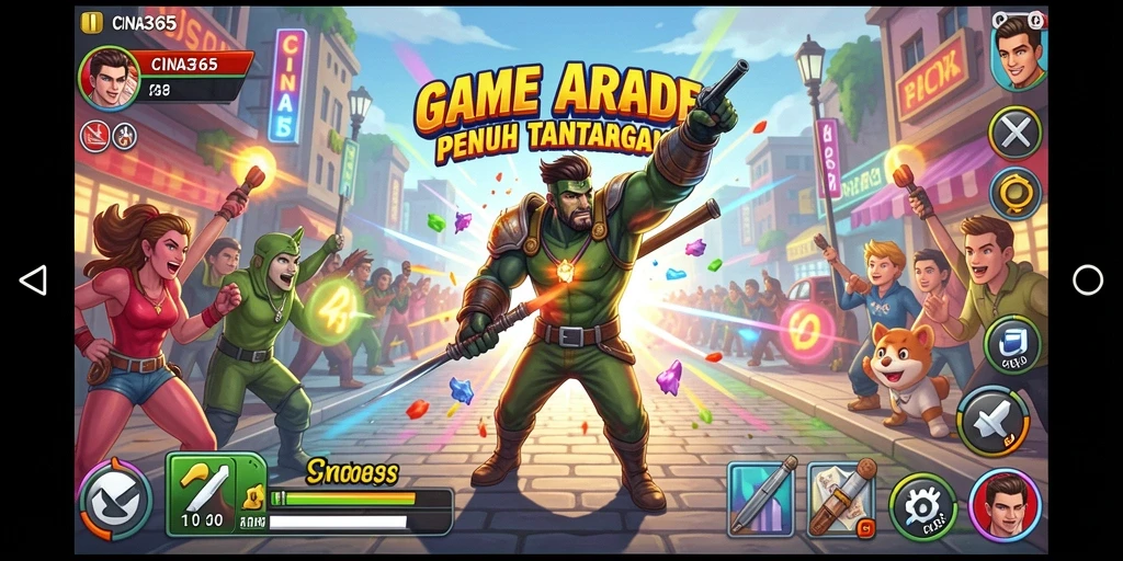 Tangkapan layar CINA365 menampilkan aksi seru gameplay arcade.