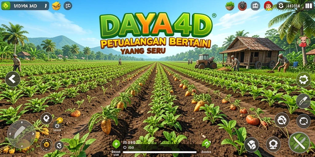 Tampilan gameplay DAYA4D menampilkan keseruan bertani yang interaktif.