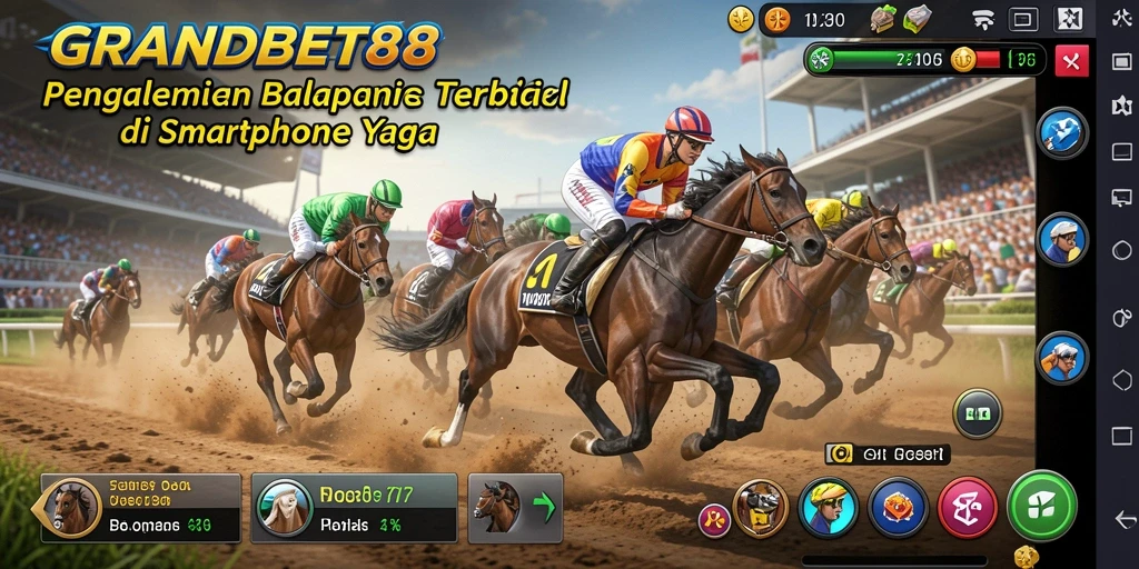 Screenshot gameplay yang menunjukkan aksi balap mendebarkan di GRANDBET88.
