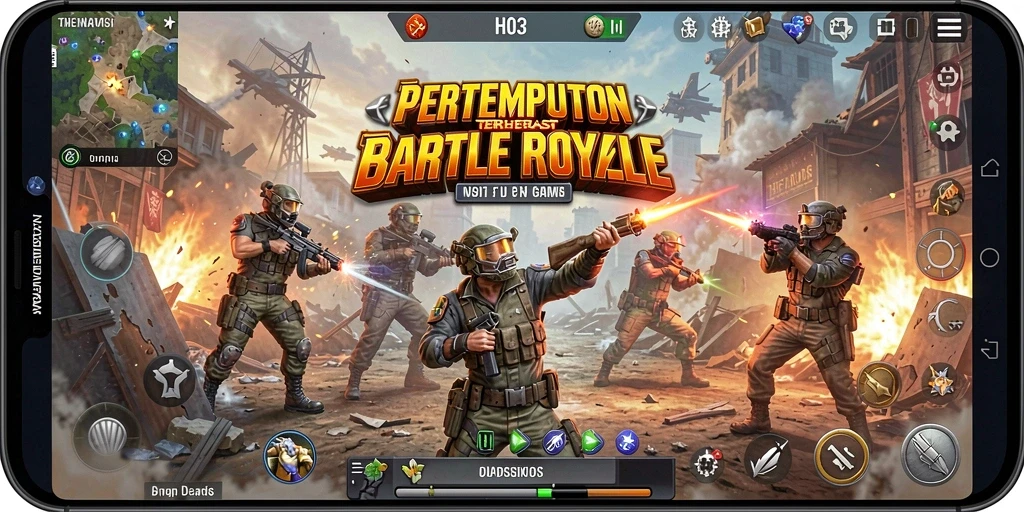 Gameplay H03 yang intens dan penuh strategi dalam pertempuran.