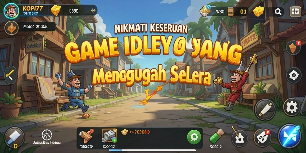 Screenshot gameplay KOPI77 menampilkan suasana kafe yang ceria dan penuh aktivitas pelanggan.