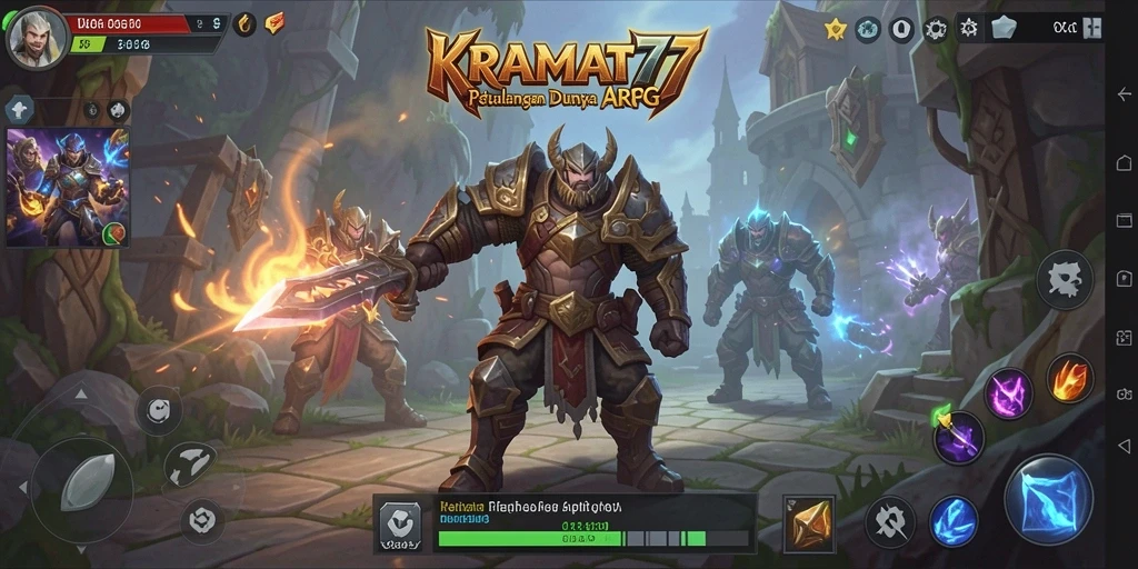 Screenshot gameplay KRAMAT77 menampilkan aksi seru dalam pertarungan ARPG.