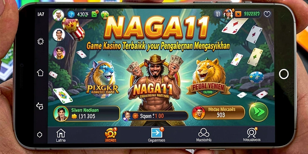 Screenshot NAGA11 menunjukkan gameplay seru di kasino virtual.