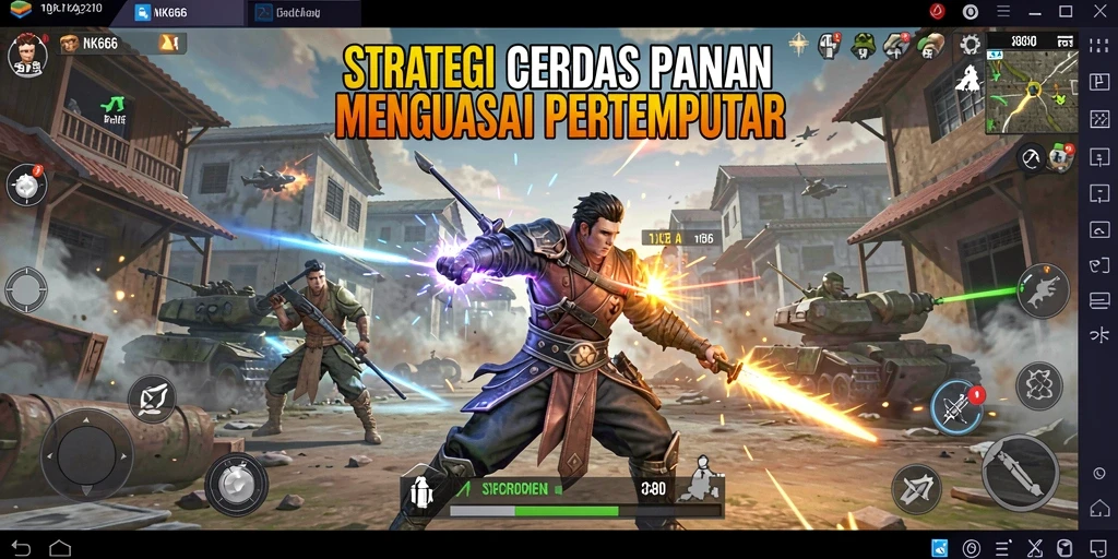 Screenshot gameplay NK666 yang menampilkan strategi pertempuran intens.