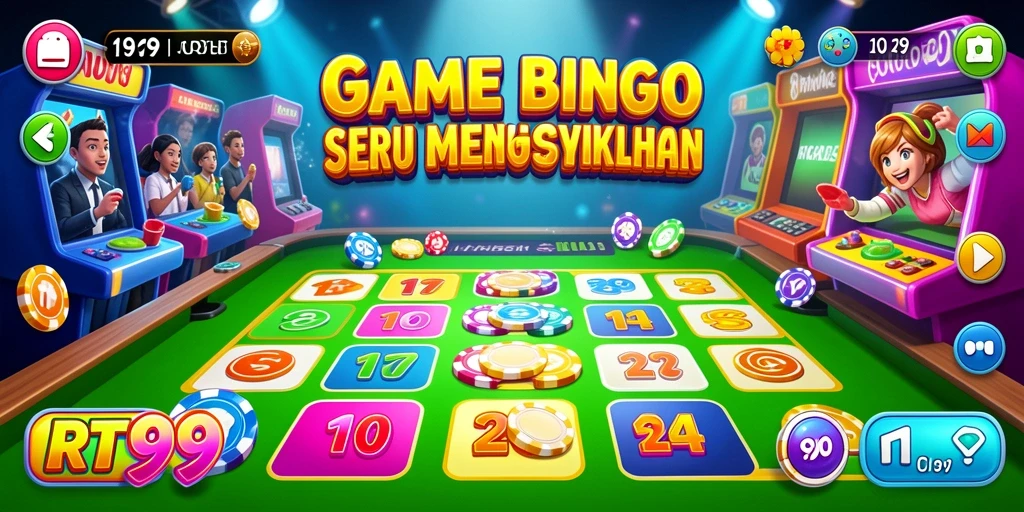 Screenshot gameplay RT99 menampilkan keseruan bermain Bingo dengan penuh warna.