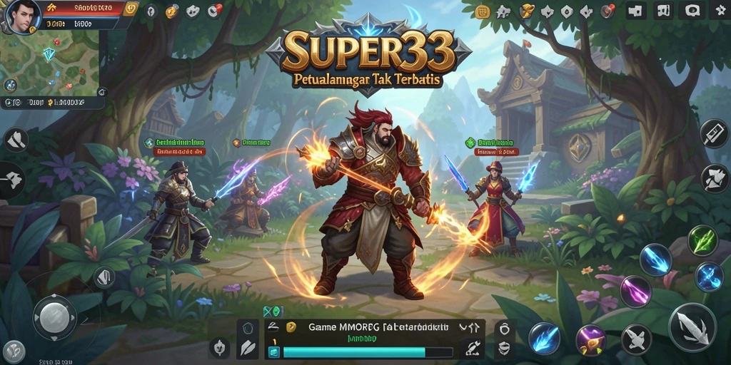 Tampilan gameplay epik dalam dunia MMORPG yang luas.