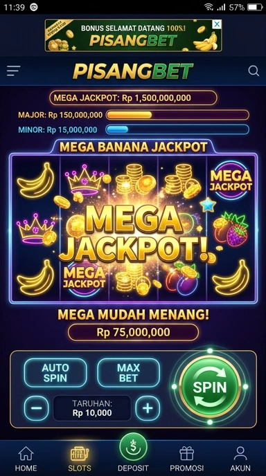 Tampilan antarmuka aplikasi pisangbet yang intuitif.